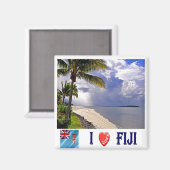 zFJ007 FIJI I Liebe, Ozeanien, Kühlschrank Magnet (Vorderseite/Rückseite)