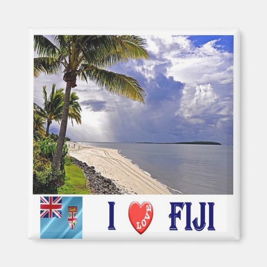 zFJ007 FIJI I Liebe, Ozeanien, Kühlschrank Magnet (Vorne)