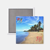 zFJ014 FIJI, Strand, Sea View, Ozeanien, Kühlschra Magnet (Vorderseite/Rückseite)