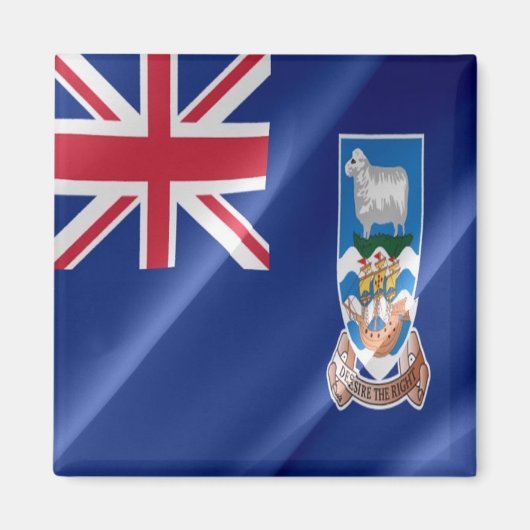 zFK002 FALKLAND Islands, Waving Flag, Kühlschrank Magnet (Vorne)