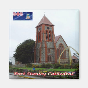zFK006 PORT STANLEY Kathedrale, Falkland, Kühlschr Magnet