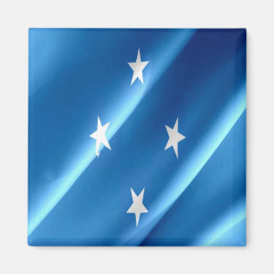zFM002 MIKRONESIEN, WAVING FLAG, Ozeanien, Kühlsch Magnet