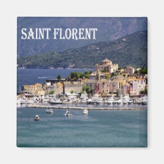 zFR009 SAINT FLORENT, Korsika, Kühlschrank Magnet (Vorne)