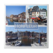 zFR028 HONFLEUR Hafen, Normandie, Fliese (Vorderseite)