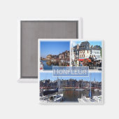 zFR028 HONFLEUR Hafen, Normandie, Kühlschrank Magnet (Vorderseite/Rückseite)