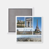 zFR032 TOUR EIFFEL and PARIS, Frankreich, EuropeFr Magnet (Vorderseite/Rückseite)