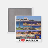 zFR057 PARIS "I Liebe", Frankreich, Kühlschrank Magnet (Vorderseite/Rückseite)