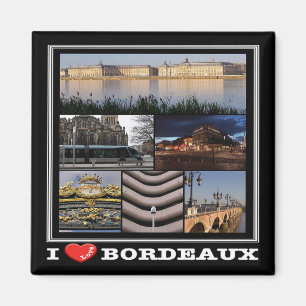 zFR135 BORDEAUX "I Liebe", Frankreich, Kühlschrank Magnet