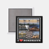 zFR135 BORDEAUX "I Liebe", Frankreich, Kühlschrank Magnet (Vorderseite/Rückseite)