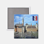 zFR136 Panorama von LILLE, Frankreich, Europa, Küh Magnet (Vorderseite/Rückseite)