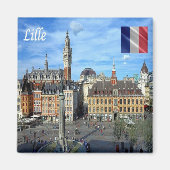 zFR136 Panorama von LILLE, Frankreich, Europa, Küh Magnet (Vorne)