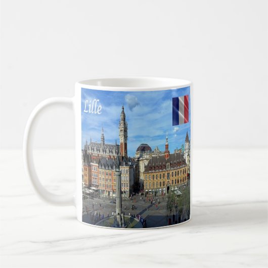zFR136 Panorama von LILLE, Frankreich, Kaffeetasse (Links)