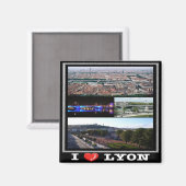 zFR138 LYON "I Liebe", Frankreich, Kühlschrank Magnet (Vorderseite/Rückseite)