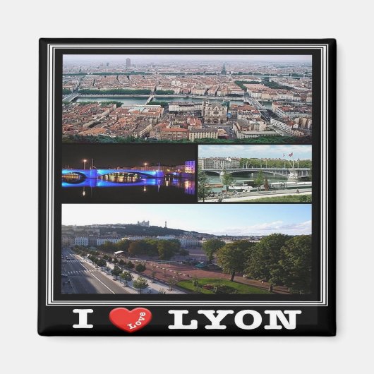 zFR138 LYON "I Liebe", Frankreich, Kühlschrank Magnet (Vorne)