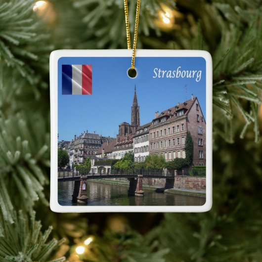 zFR142 STRASBOURG, Frankreich, Keramikornament (Baum)