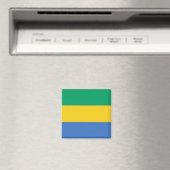 zGA001 GABON FLAG, Afrika, Kühlschrank Magnet (In Situ (Geschirrspüler))