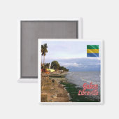 zGA005 LIBREVILLE, Gabun, Afrika, Kühlschrank Magnet (Vorderseite/Rückseite)