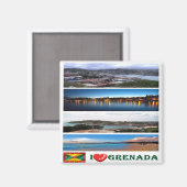 zGD003 GRENADA I Liebe, Mosaik, Amerika, Kühlschra Magnet (Vorderseite/Rückseite)