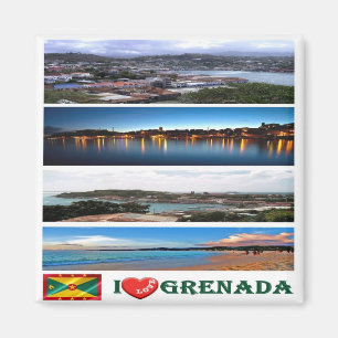 zGD003 GRENADA I Liebe, Mosaik, Amerika, Kühlschra Magnet