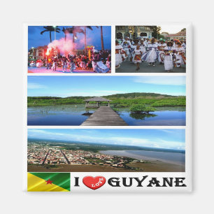 zGF005 FRANZÖSISCH GUYANA I Liebe, Mosaik, Kühlsch Magnet