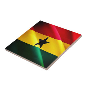 zGH002 GHANA, Waving Flag, Fliese