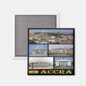zGH004 ACCRA, Mosaik, Ghana, Afrika, Kühlschrank Magnet (Vorderseite/Rückseite)