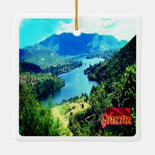 zGH006 GHANA, Volta Lake, Afrika Keramikornament (Rückseite)