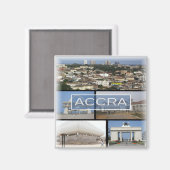 zGH009 ACCRA, Mosaik, Ghana, Afrika, Kühlschrank Magnet (Vorderseite/Rückseite)
