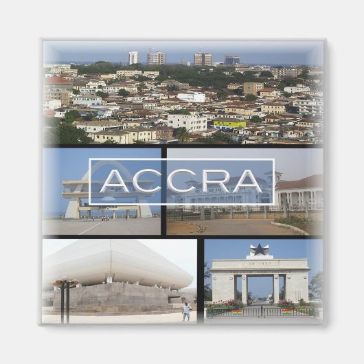 zGH009 ACCRA, Mosaik, Ghana, Afrika, Kühlschrank Magnet (Vorne)