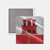 zGI002 GIBRALTAR WELLENFLAG, Kühlschrank Magnet (Vorderseite/Rückseite)