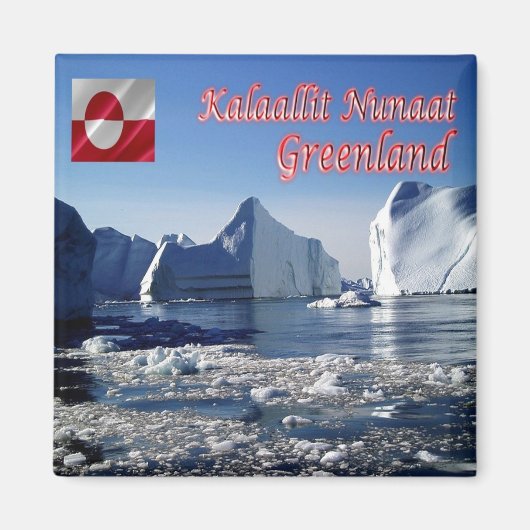 zGL010 GREENLAND, Eisberge, Kühlschrank Magnet (Vorne)