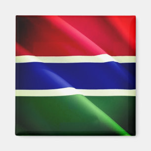 zGM002 GAMBIA, Waving Flag, Afrika, Kühlschrank Magnet