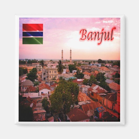 zGM005 BANJUL, Gambia, Afrika, Kühlschrank Magnet (Vorne)