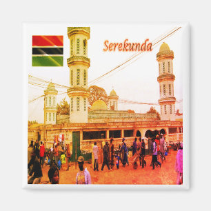 zGM007 SEREKUNDA, Gambia, Bundung Moschee, Kühlsch Magnet