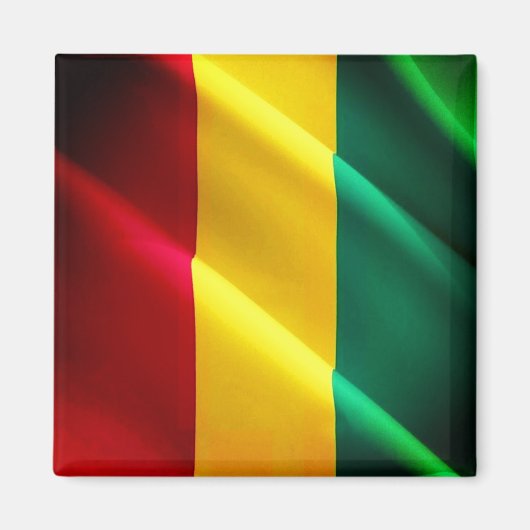 zGN002 GUINEA, Waving Flag, Afrika, Kühlschrank Magnet (Vorne)