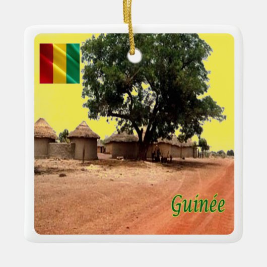 zGN009 GUINEA, Dorf Siguiri, Afrika, Keramikornament (Vorderseite)