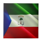 zGQ002 EQUATORIALE GUINEA, Waving Flag, Fliese (Vorderseite)