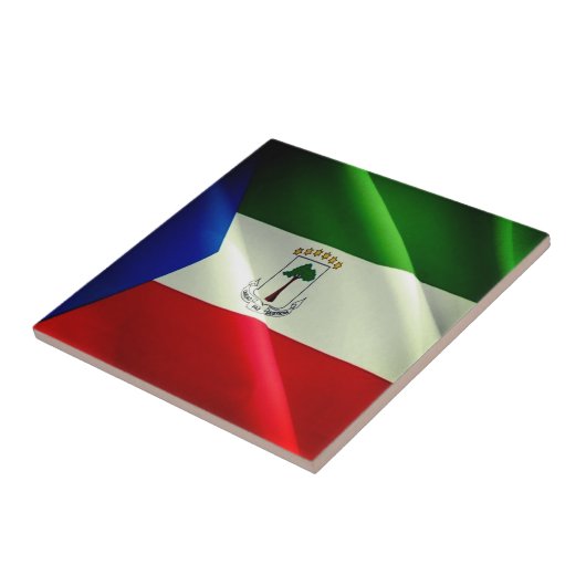 zGQ002 EQUATORIALE GUINEA, Waving Flag, Fliese (Seite)