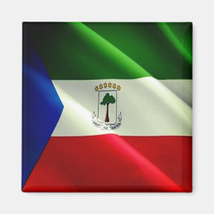 zGQ002 EQUATORIALE GUINEA, Wellenflagge, Kühlschra Magnet
