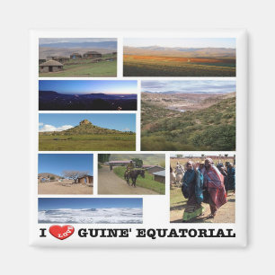 zGQ006, EQUATORIALE GUINEA I Liebe, Mosaik, Kühlsc Magnet
