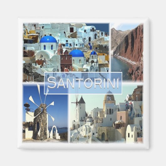 zGR019 SANTORINI, regaναρορίνης, Griechenland, Küh Magnet (Vorne)