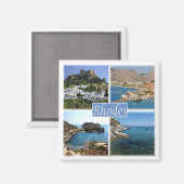zGR025 RHODES, Griechenland, Europa, Kühlschrank Magnet (Vorderseite/Rückseite)