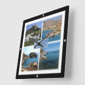 zGR025 RHODES, Griechenland, Quadratische Wanduhr (Winkel)