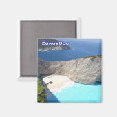 zGR028 ZANTE, Navagio Beach, Griechenland, Kühlsch Magnet (Vorderseite/Rückseite)