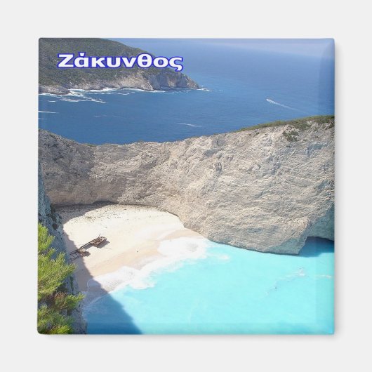 zGR028 ZANTE, Navagio Beach, Griechenland, Kühlsch Magnet (Vorne)