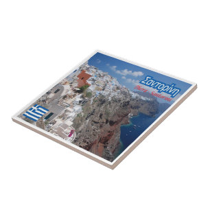 zGR033 SANTORINI Thera, Griechenland, Fliese