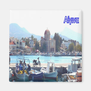 zGR068 AEGINA Port, Griechenland, Kühlschrank Magnet