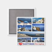 zGR069 SANTORINI I Liebe, Griechenland, Kühlschran Magnet (Vorderseite/Rückseite)