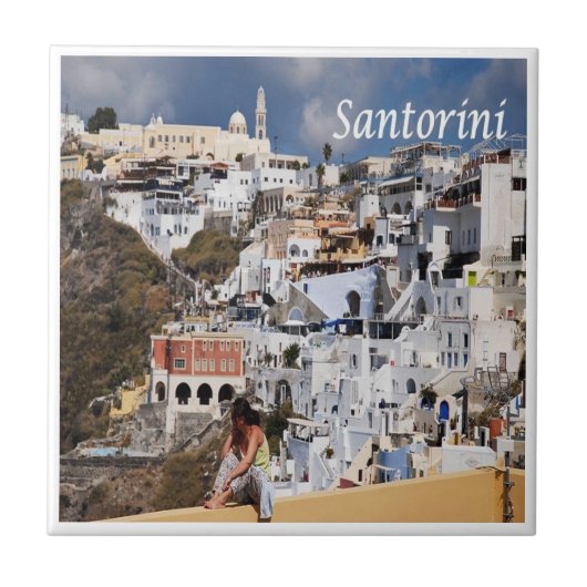 zGR075 SANTORINI Thera, Griechenland, Fliese (Vorderseite)