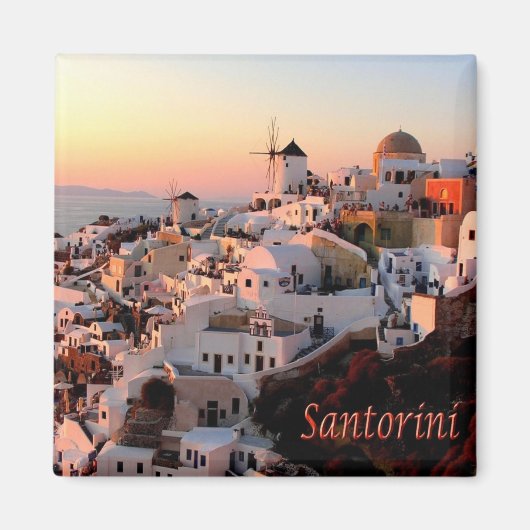 zGR077 SANTORINI - Oia Sunset - Griechenland - Küh Magnet (Vorne)